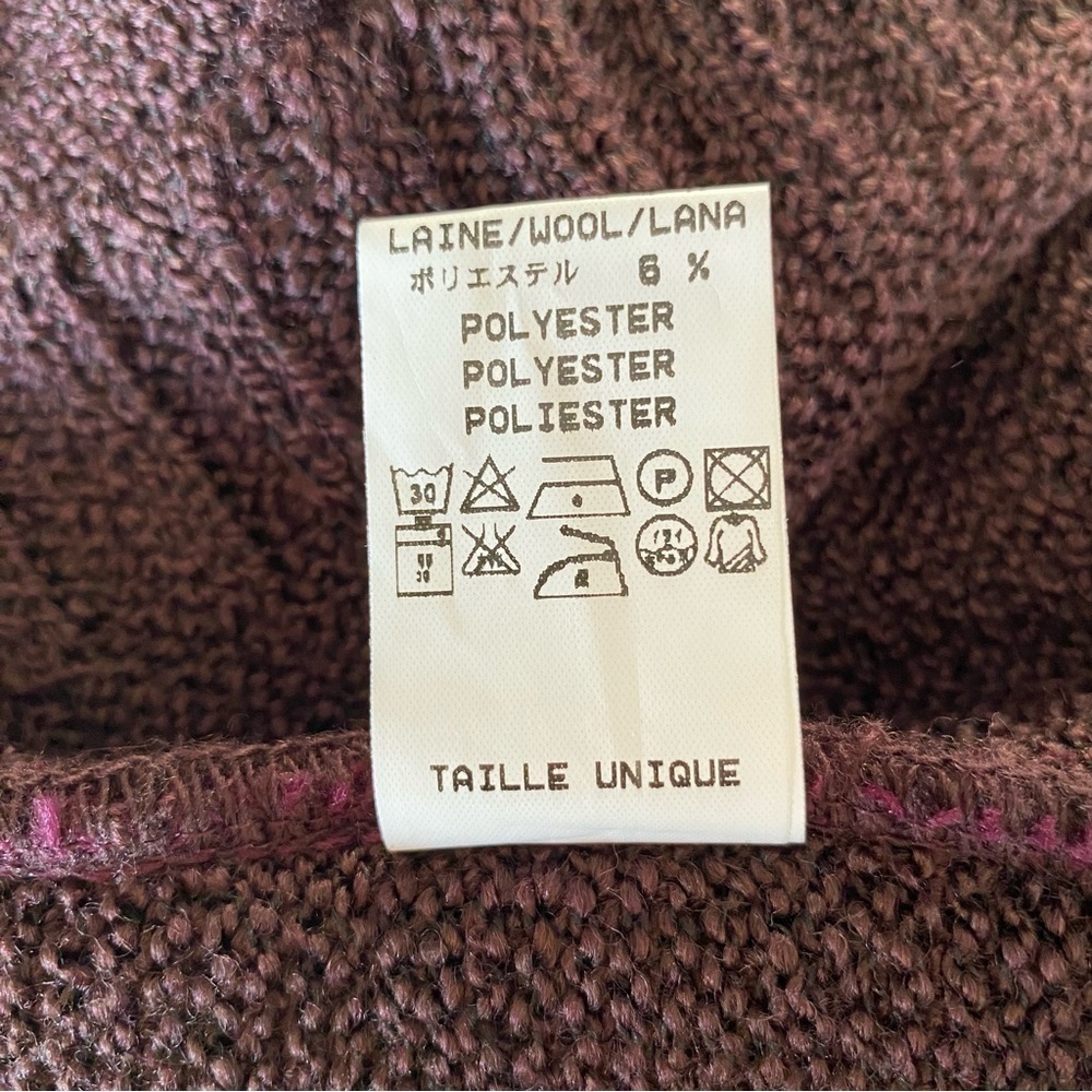 COP COPINE Paris Vintage Mock Turtleneck Knit Sweater Women's Deep Plum One-Size - Picture 16 of 16